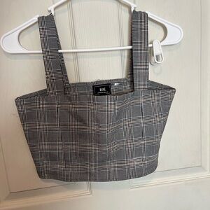 Have Black and White Plaid Top